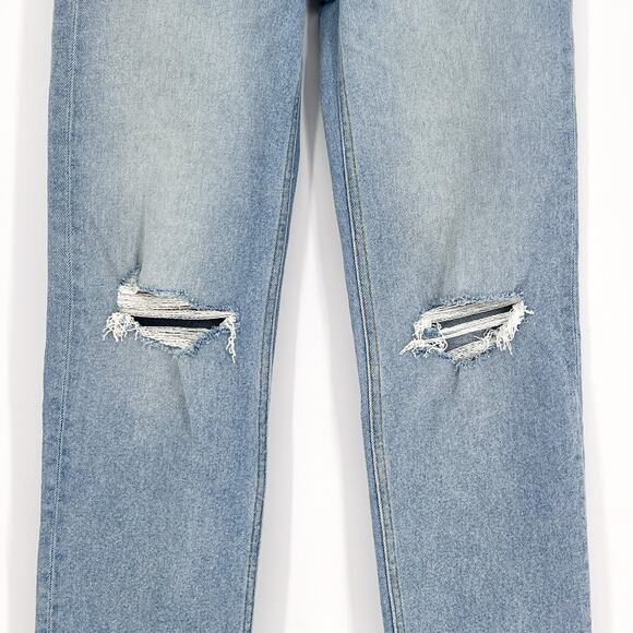 RE/DONE NWT 70s Stove Pipe Distressed Jeans Seawater Destroyed Women’s Size 24 - Picture 3 of 9